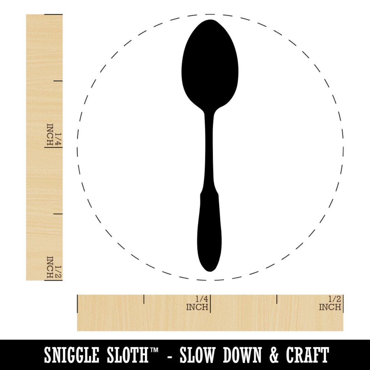 Spoon Solid Utensil Eating Sketch Rubber Stamp for Stamping Crafting Planners